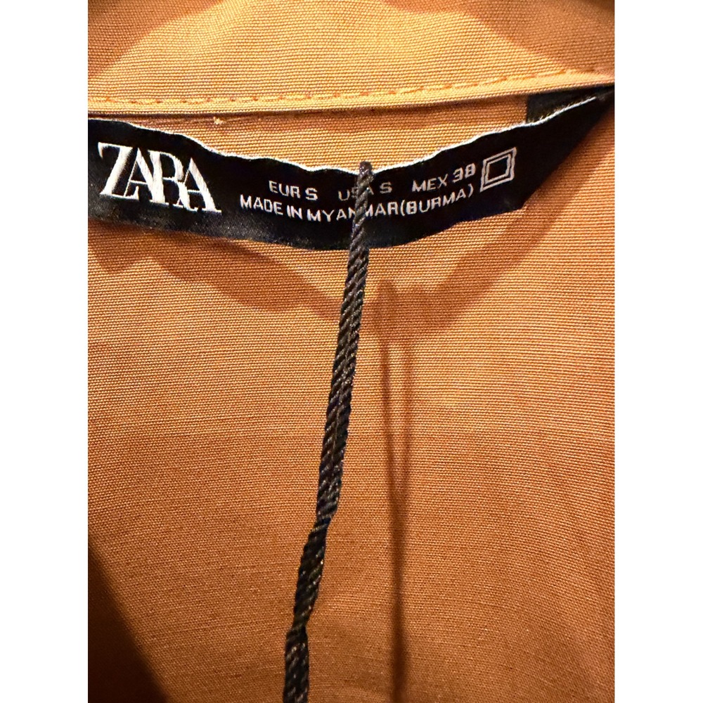 Zara Men Mustard Tan Lightweight Snap Front Bomber Jacket Small New With Tags - Picture 2 of 7